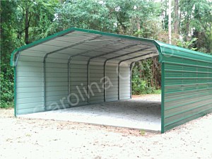 Regular Roof Style Carport with Both Sides Closed Two Vehicles